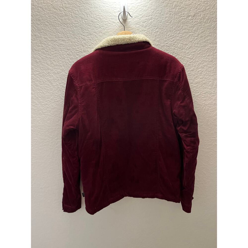 Beautiful Giant Burgundy Corduroy Sherpa Jacket Trucker Coat Men Size M Workwear - Picture 4 of 5